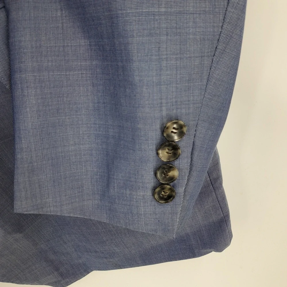 Hugo Boss Blue Silk Wool Blazer‎ Sport Coat Men's 44L Career Formal Sport Jacket